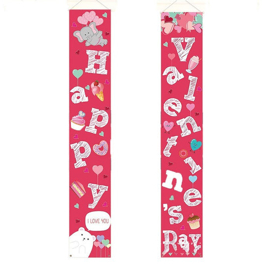 Christmas Door Curtain Holiday Atmosphere Decoration Couplet Outdoor Door Party Scene Layout Bar Hanging Flag