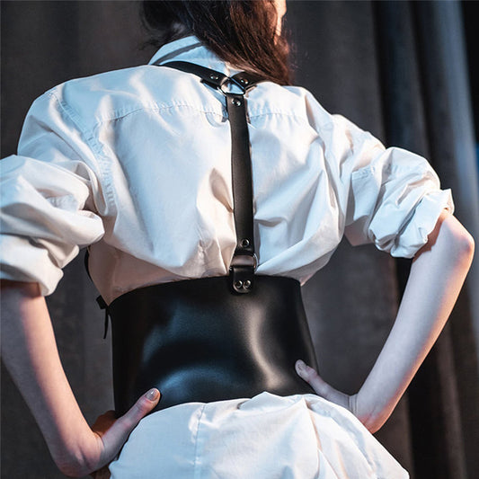 Trendy Women'S Belt Accessories Leather Chest Strap Beautiful Wide Belly Strap