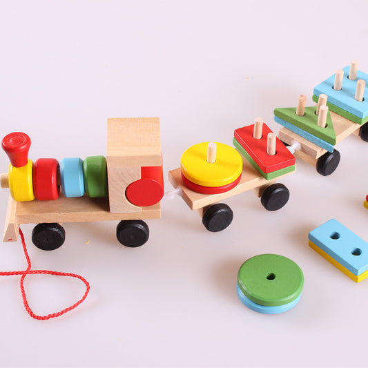 Ezzilife Hout Trein Speelding – 3-in-1 Trekkerlegkaart vir Kinders | SA Montessori Speelding