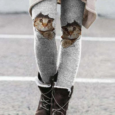 Christmas Leggings European And American Elastic Women