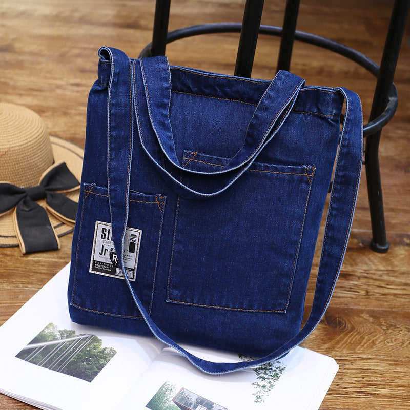 Fashion Denim Bag, Versatile Shoulder & Hand Satchel
