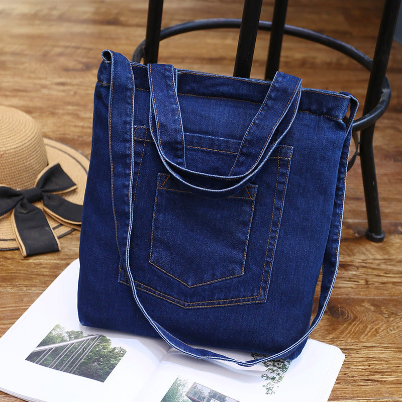 Fashion Denim Bag, Versatile Shoulder & Hand Satchel