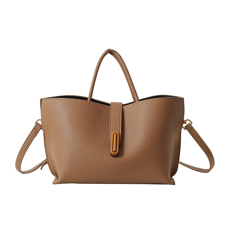 Trendy Litchi Zipper Tote Bag for Women