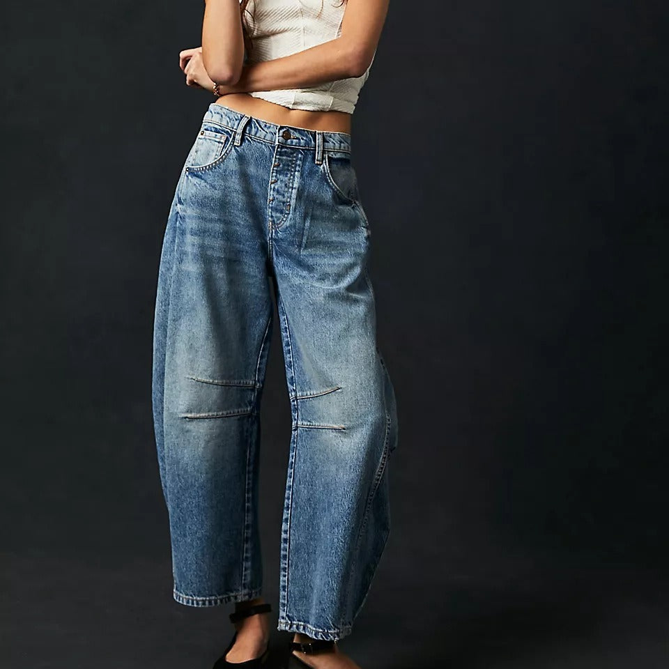 Ezzilife pants, Baggy Barrel Jeans – High Stretch Casual Fit