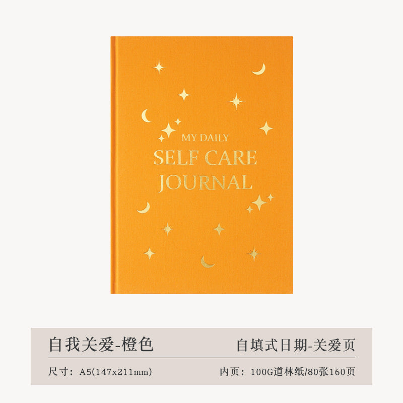New orange Cloth-Bound A5 Diary , Self-Care Starts Here