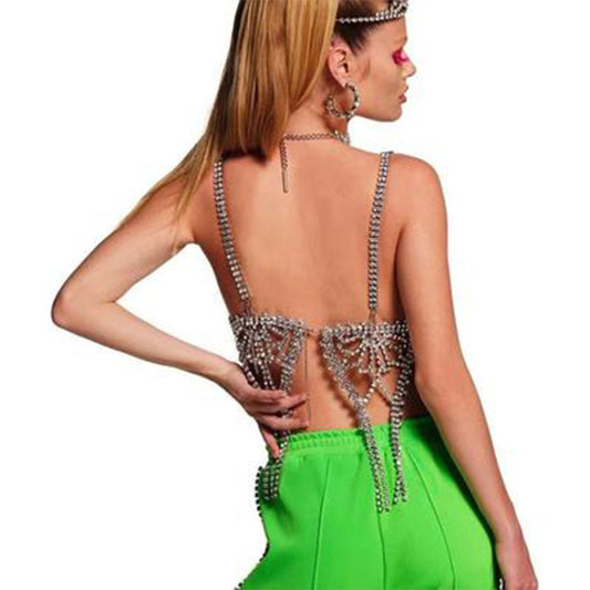 Crystal Sexy Color Rhinestone Breast Accessories Female Body Chain