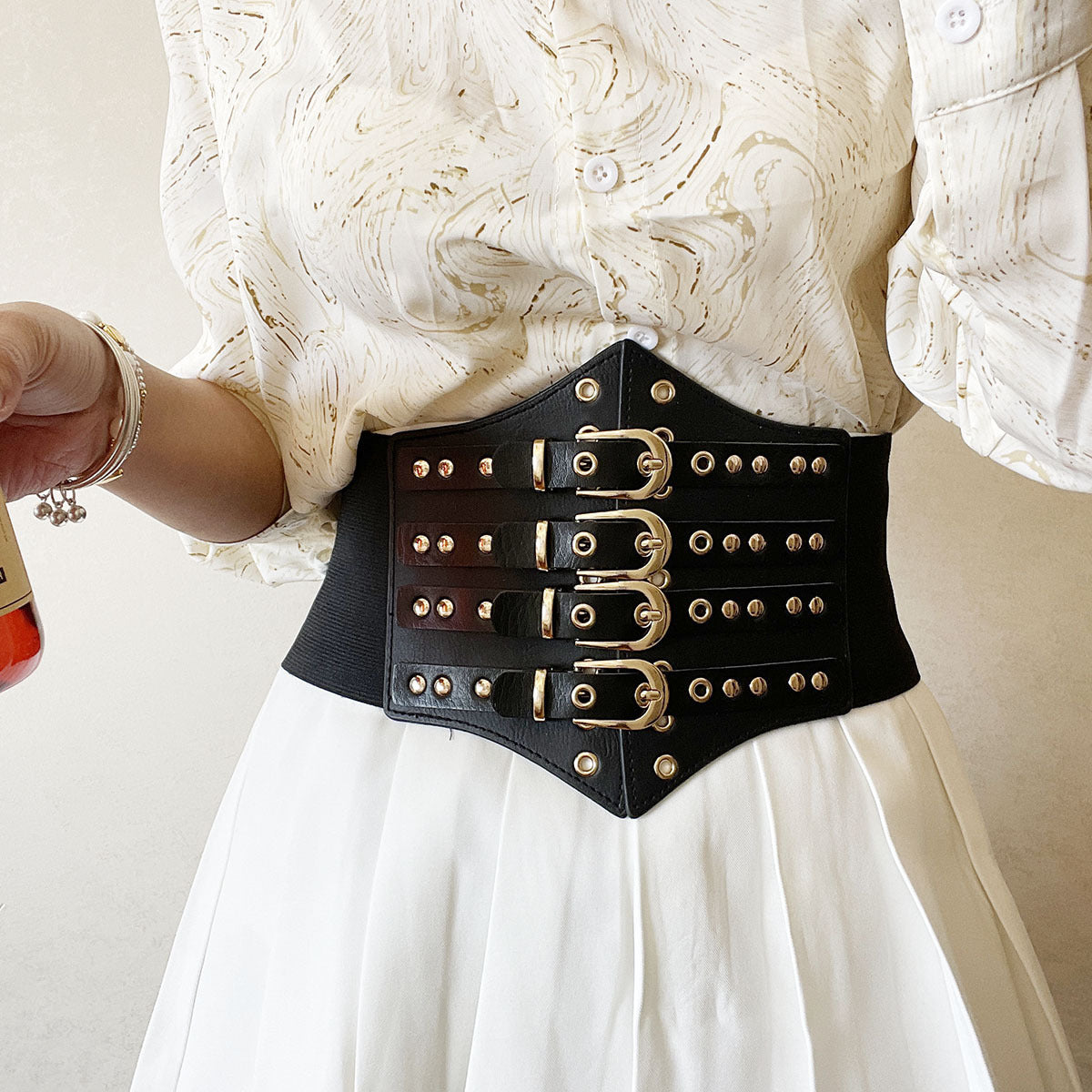 Wide Belt Punk Hip Hop Decorative Belt Nightclub Accessories