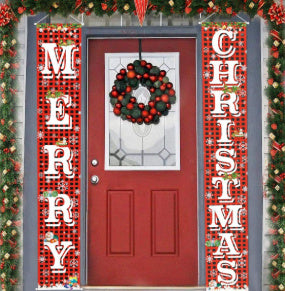 Christmas Festival Couplet Atmosphere Layout Sports Outdoor Decorative Door Curtain Festival Flag Decoration Supplies