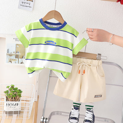 Children's Summer Short-sleeved Shirt And Shorts Leisure Suit