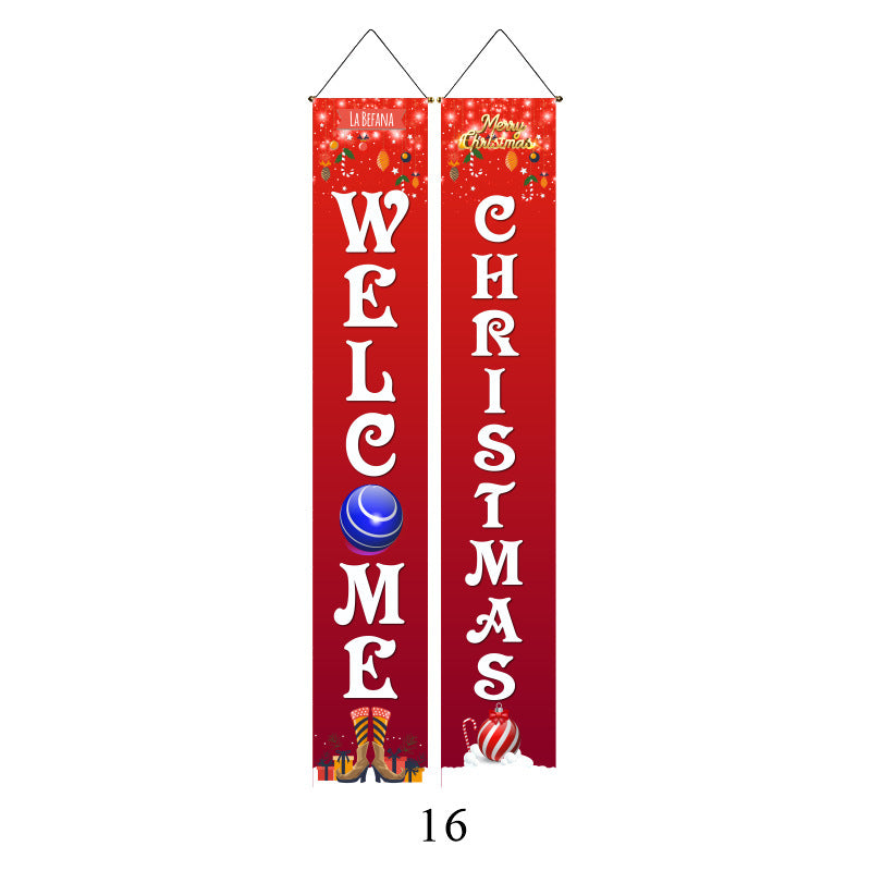 Christmas Couplet Curtain Hanging Cloth Lattice Decoration Hanging Flag