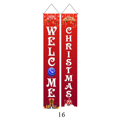 Christmas Couplet Curtain Hanging Cloth Lattice Decoration Hanging Flag
