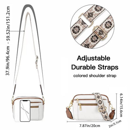 Ladies' Small Square Bag Two-tone Leather Crossbody Bag Large-capacity PU Crossbody Wallet Multi-functional For Women's Bag
