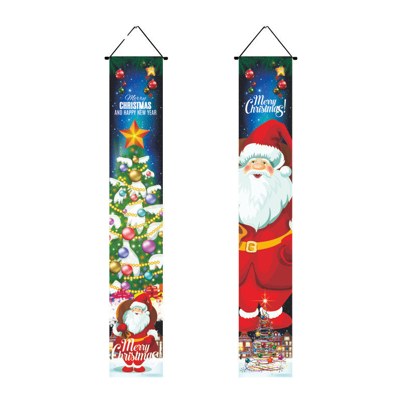 Christmas Couplet Curtain Hanging Cloth Lattice Decoration Hanging Flag