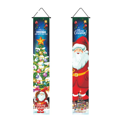 Christmas Couplet Curtain Hanging Cloth Lattice Decoration Hanging Flag