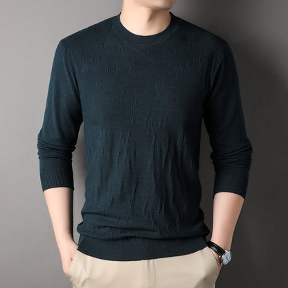 Spring And Autumn Middle-aged Men's Solid Color Sweater
