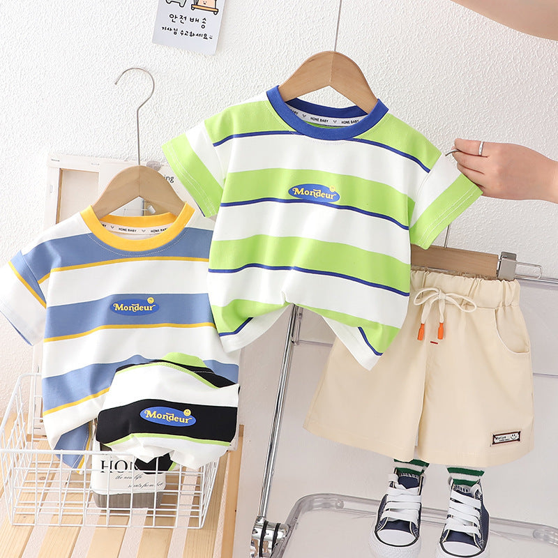 Children's Summer Short-sleeved Shirt And Shorts Leisure Suit