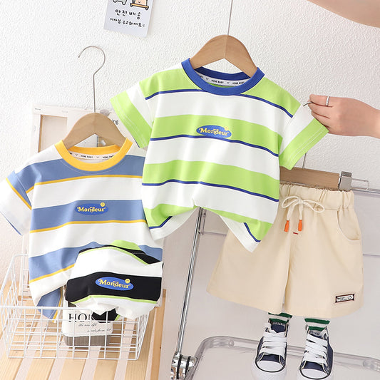 Children's Summer Short-sleeved Shirt And Shorts Leisure Suit