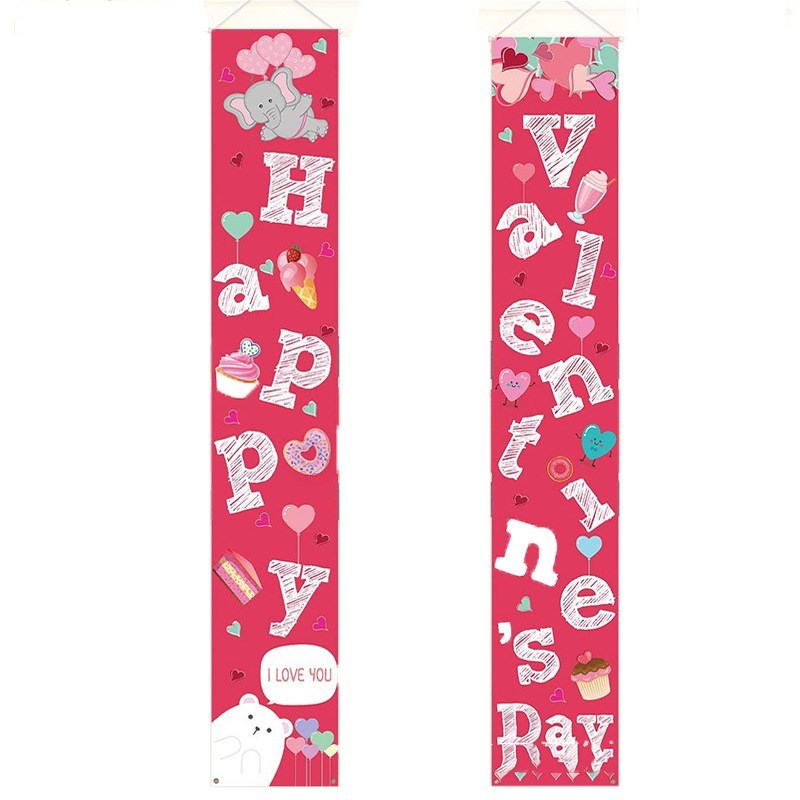 Christmas Door Curtain Holiday Atmosphere Decoration Couplet Outdoor Door Party Scene Layout Bar Hanging Flag