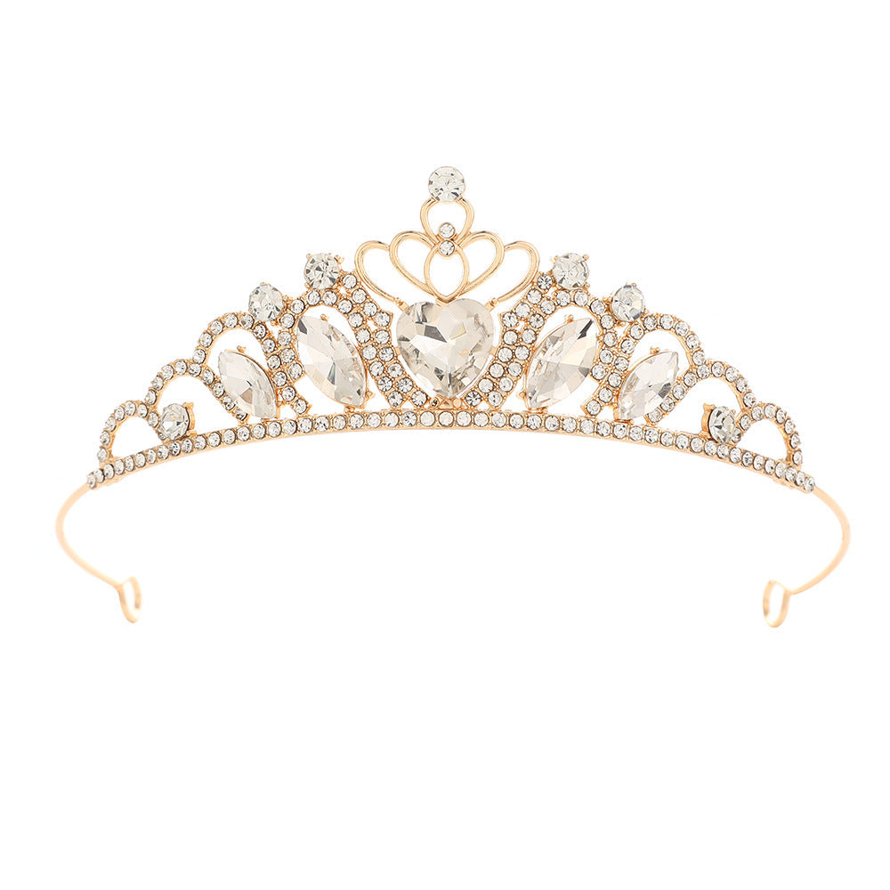 Children Crystal Crown Accessories Ballet Performance Diamond Updo Headband