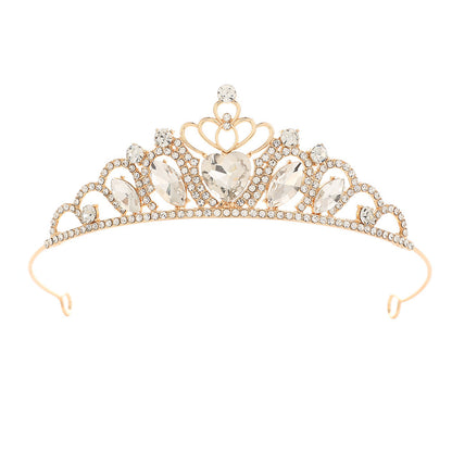 Children Crystal Crown Accessories Ballet Performance Diamond Updo Headband