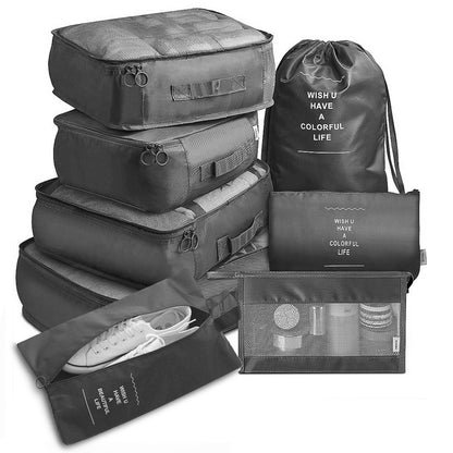 8-Piece Travel Luggage Organizer Packing Cube Set Bags