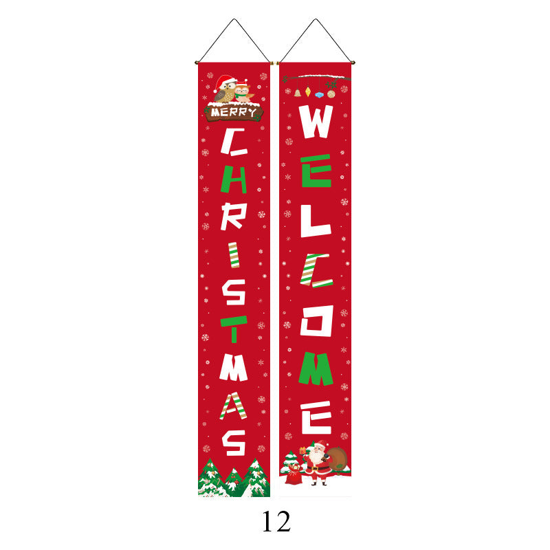 Christmas Couplet Curtain Hanging Cloth Lattice Decoration Hanging Flag