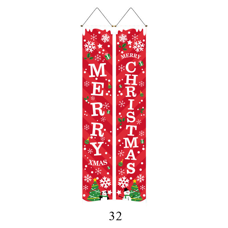 Christmas Couplet Curtain Hanging Cloth Lattice Decoration Hanging Flag