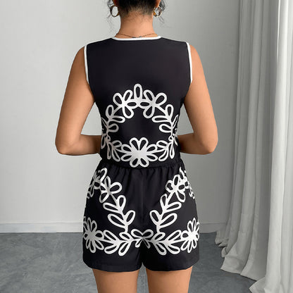 Vest Shorts Suit Holiday Women's Clothing