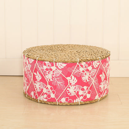 Straw woven home stool