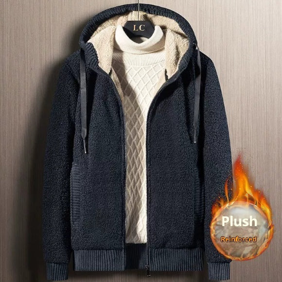 Winter Men's Zipper Hooded Sweater Cardigan