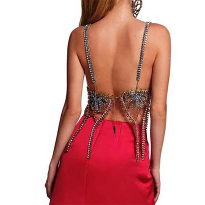 Crystal Sexy Color Rhinestone Breast Accessories Female Body Chain