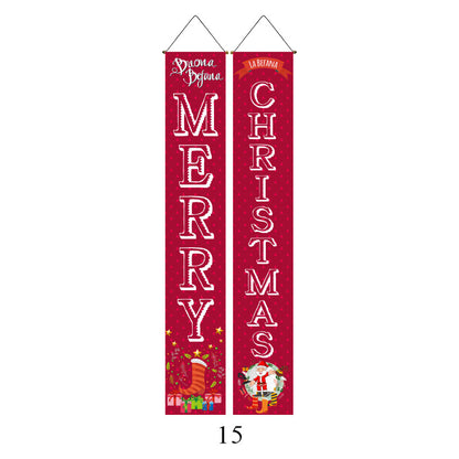 Christmas Couplet Curtain Hanging Cloth Lattice Decoration Hanging Flag