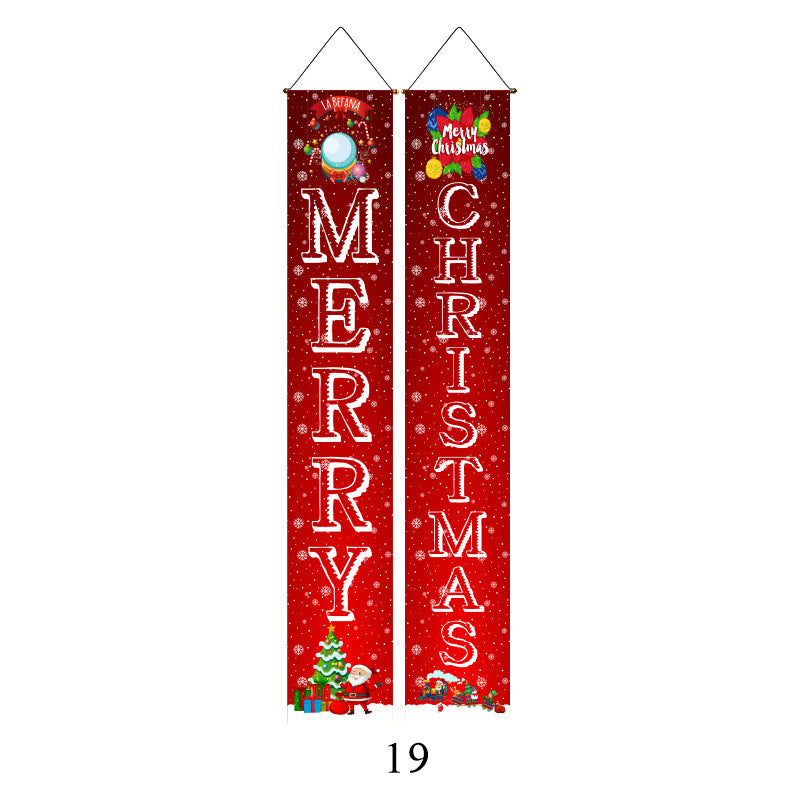 Christmas Couplet Curtain Hanging Cloth Lattice Decoration Hanging Flag
