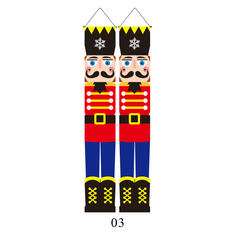 Christmas Couplet Curtain Hanging Cloth Lattice Decoration Hanging Flag