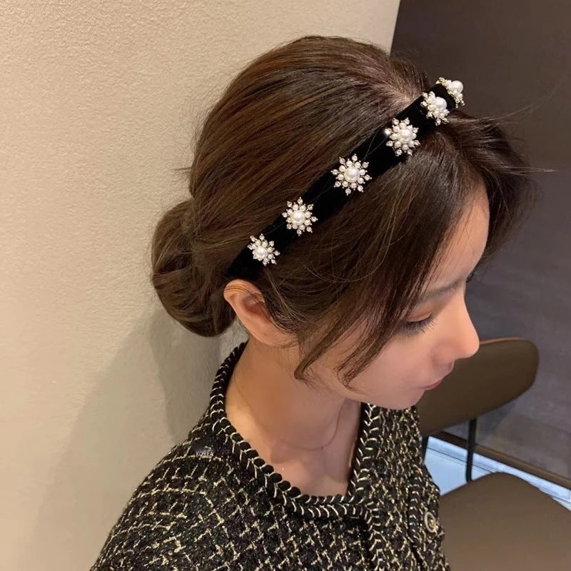 Baroque Vintage Palace Rhinestone Pearl Hair Accessories Metal Wild Out