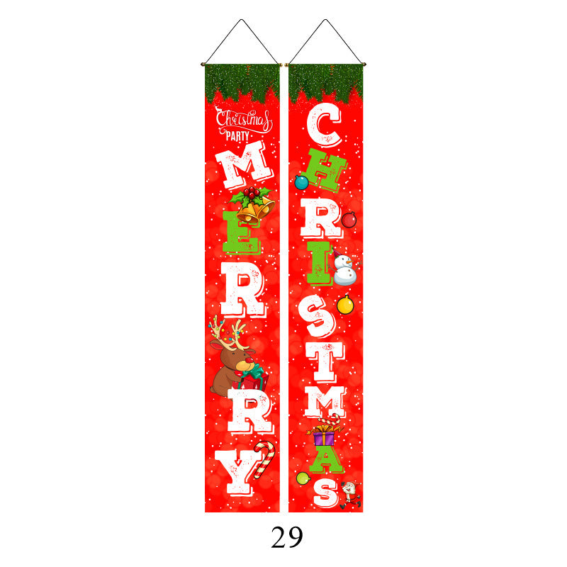 Christmas Couplet Curtain Hanging Cloth Lattice Decoration Hanging Flag