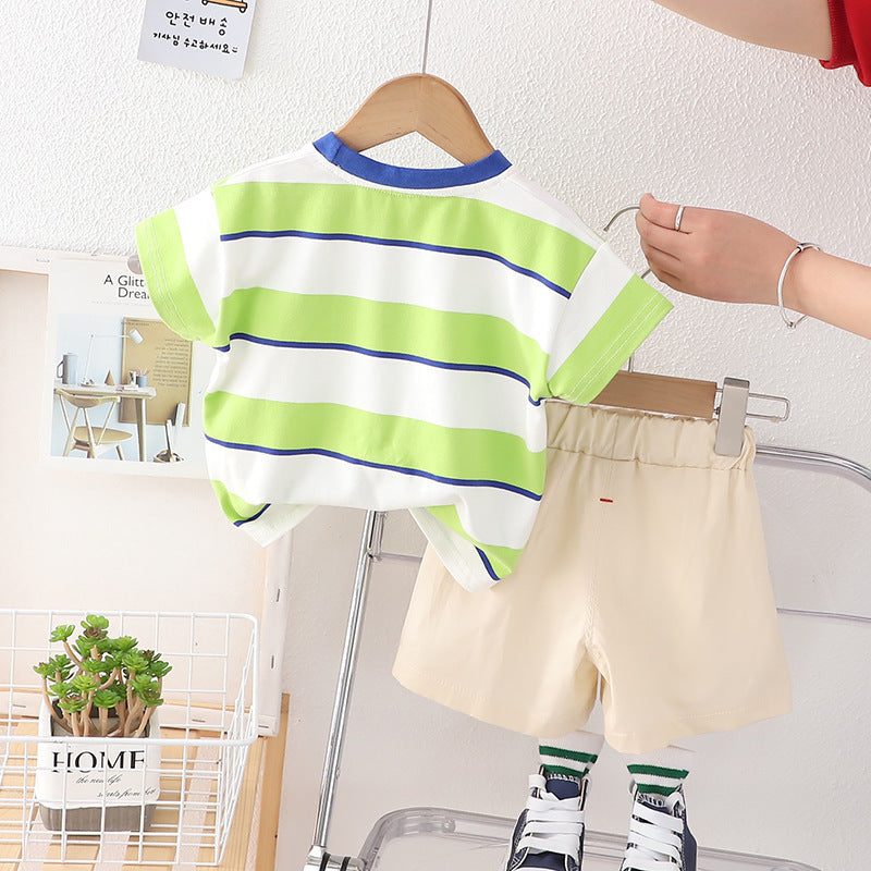 Children's Summer Short-sleeved Shirt And Shorts Leisure Suit