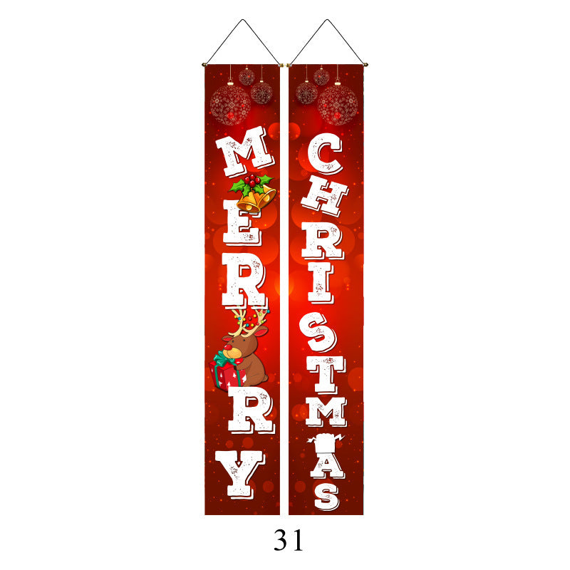 Christmas Couplet Curtain Hanging Cloth Lattice Decoration Hanging Flag