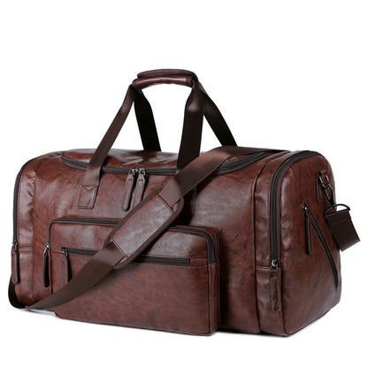 Men’s PU Leather Large Capacity Retro Designer Travel Bag