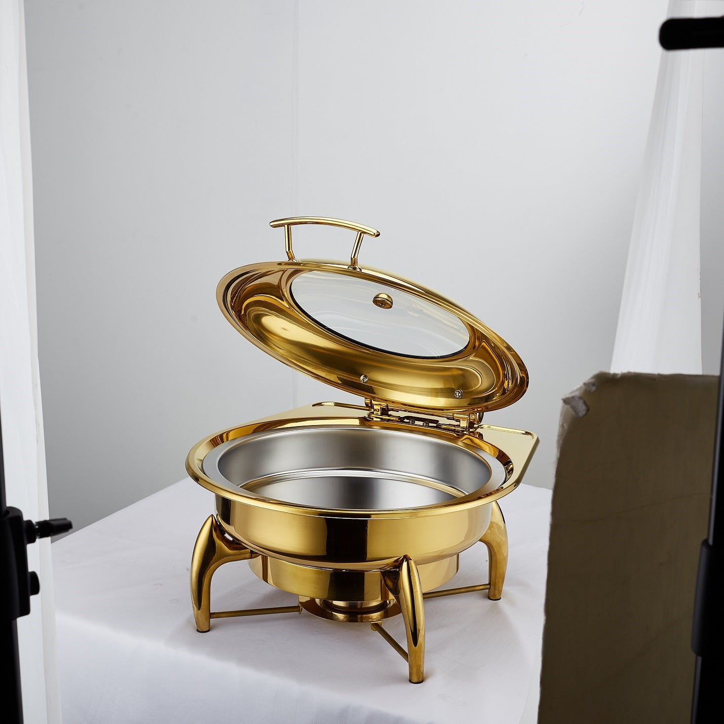 Hotel Restaurant Bufei Golden Stainless Steel Buffet Stove