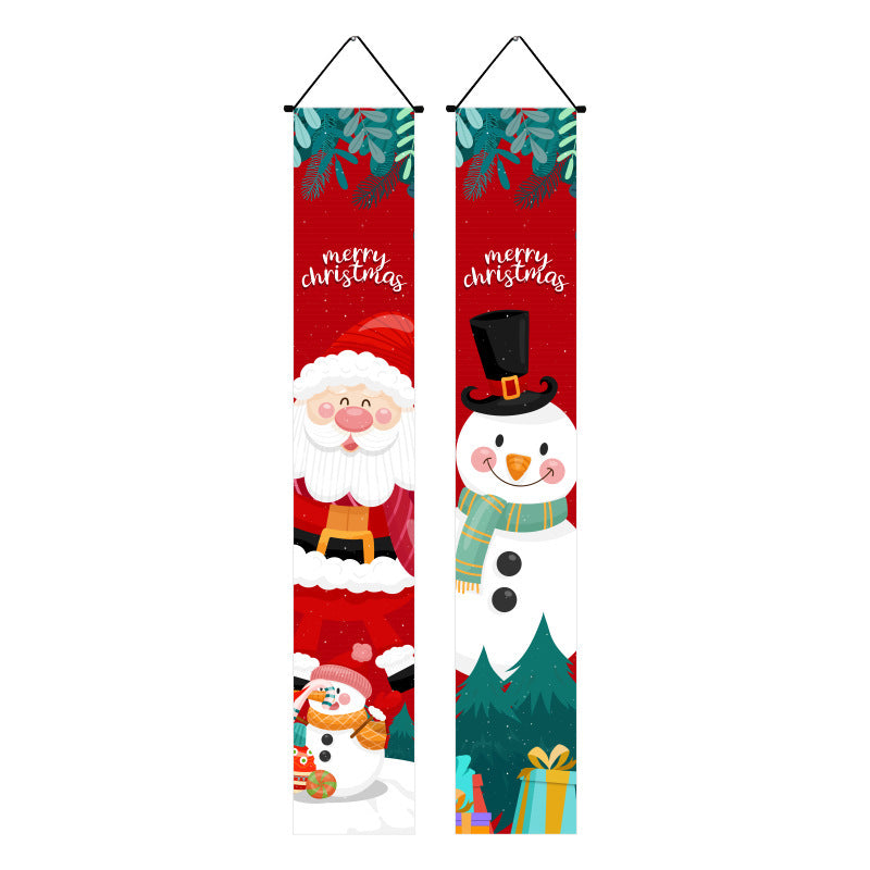 Christmas Couplet Curtain Hanging Cloth Lattice Decoration Hanging Flag