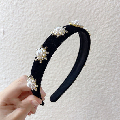 Baroque Vintage Palace Rhinestone Pearl Hair Accessories Metal Wild Out