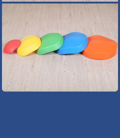 Non-slip Balance Stepping Stones Kids Sensory Integration Training Toys 5 Colors Space Saving Outdoor Indoor Game Set