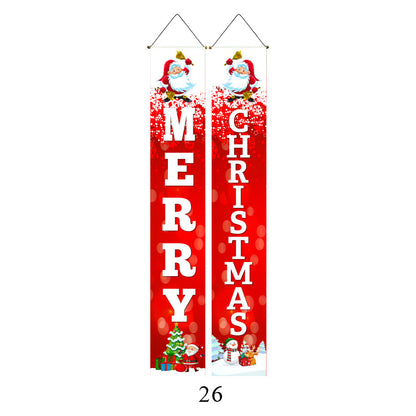 Christmas Couplet Curtain Hanging Cloth Lattice Decoration Hanging Flag