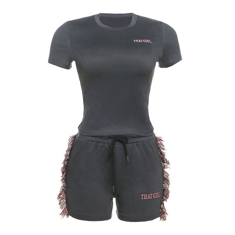 European And American Style Sexy Slim-fit Short Embroidered Top