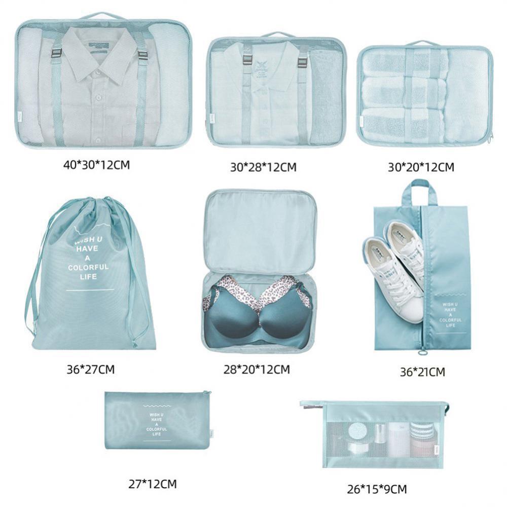 8-Piece Travel Luggage Organizer Packing Cube Set Bags