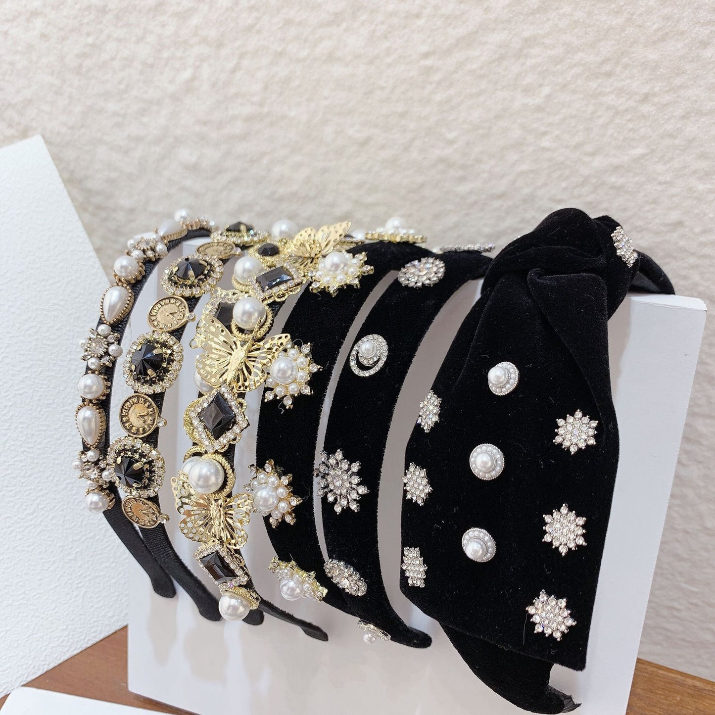 Baroque Vintage Palace Rhinestone Pearl Hair Accessories Metal Wild Out