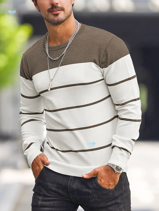 Men's Knitted Fashion Crew Casual Sweatshirt