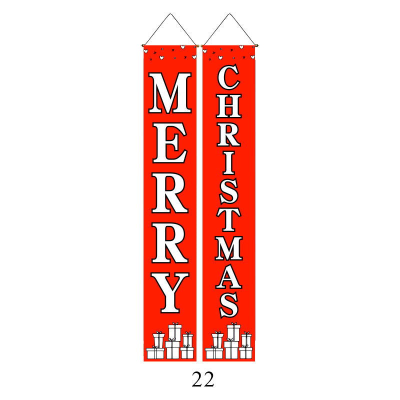 Christmas Couplet Curtain Hanging Cloth Lattice Decoration Hanging Flag