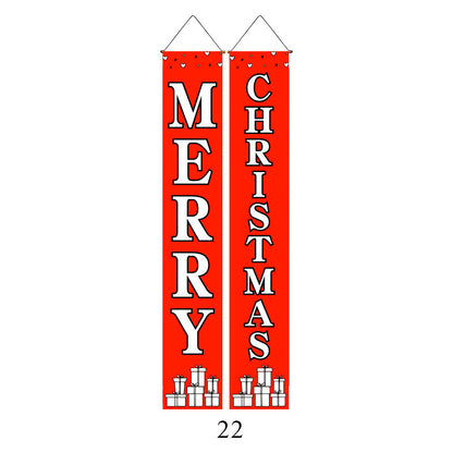 Christmas Couplet Curtain Hanging Cloth Lattice Decoration Hanging Flag